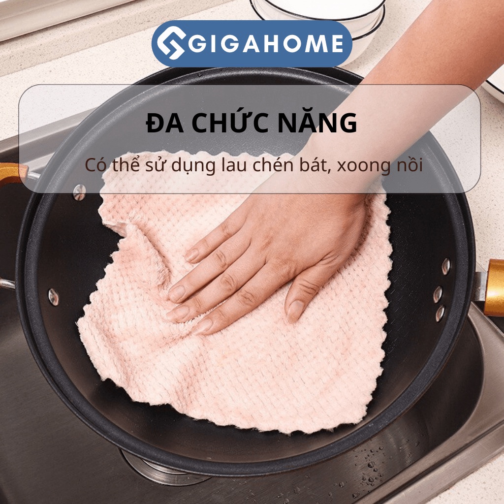 Khăn Lau Nhà Bếp, Chén Dĩa Đa Năng GIGAHOMEVN Chất Liệu San Hô, Thấm Hút Nước Hiệu Quả 1084
