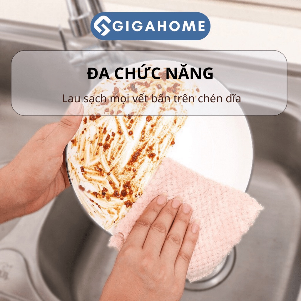Khăn Lau Nhà Bếp, Chén Dĩa Đa Năng GIGAHOMEVN Chất Liệu San Hô, Thấm Hút Nước Hiệu Quả 1084