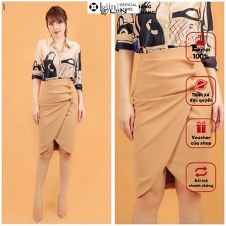 Juyp nữ cao cấp màu Nâu cách điệu Nhún viền xinh xắn Liin Clothing J4163
