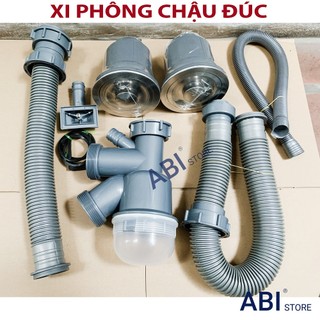 Xi phông chậu rửa chén bát 2 hố ( xi phông đôi chậu đúc ) loại dày đẹp giá rẻ