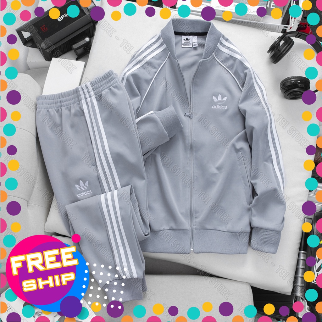 Bộ thể thao thu đông 🚚FREESHIP🚚 Áo bomber SST thể thao dài tay Adidas 3 sọc, chất vải Poly co giãn 4 chiều - HOTTREND