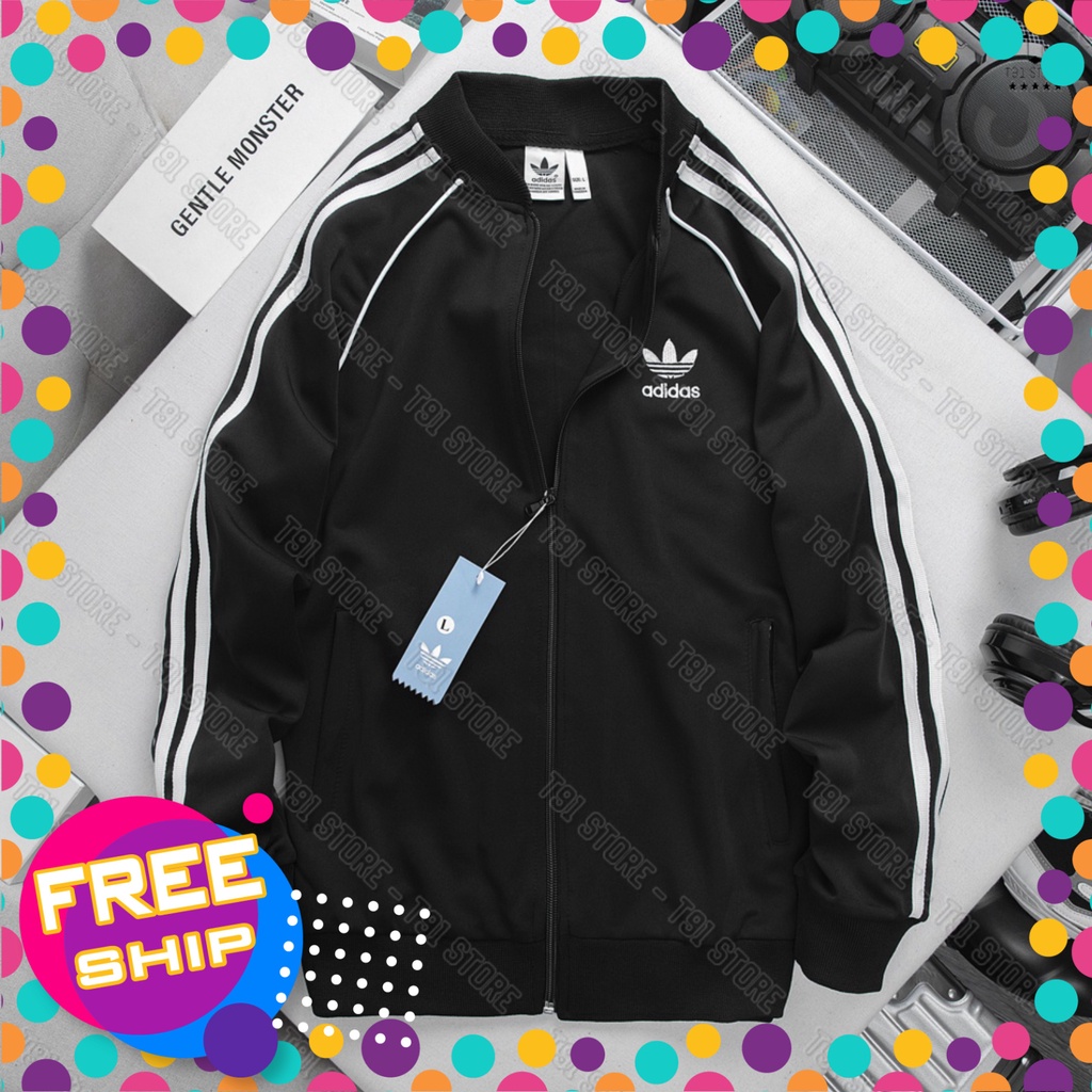 Bộ thể thao thu đông 🚚FREESHIP🚚 Áo bomber SST thể thao dài tay Adidas 3 sọc, chất vải Poly co giãn 4 chiều - HOTTREND