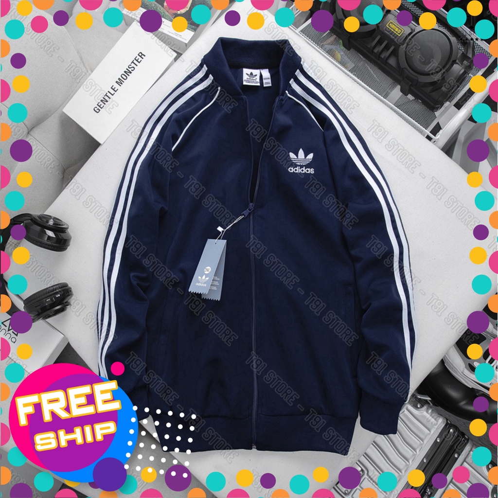 Bộ thể thao thu đông 🚚FREESHIP🚚 Áo bomber SST thể thao dài tay Adidas 3 sọc, chất vải Poly co giãn 4 chiều - HOTTREND