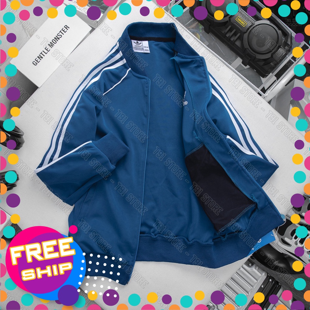 Bộ thể thao thu đông 🚚FREESHIP🚚 Áo bomber SST thể thao dài tay Adidas 3 sọc, chất vải Poly co giãn 4 chiều - HOTTREND