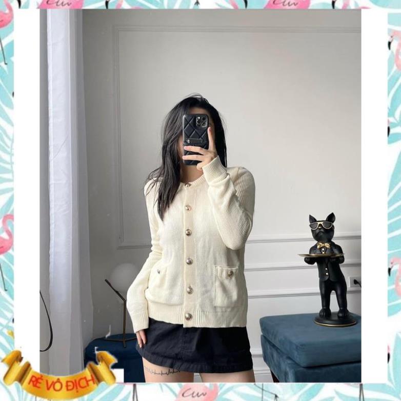 Áo len cadigan basic cúc đồng nhiều màu 2 túi siêu đẹp hàng quảng châu hothitt