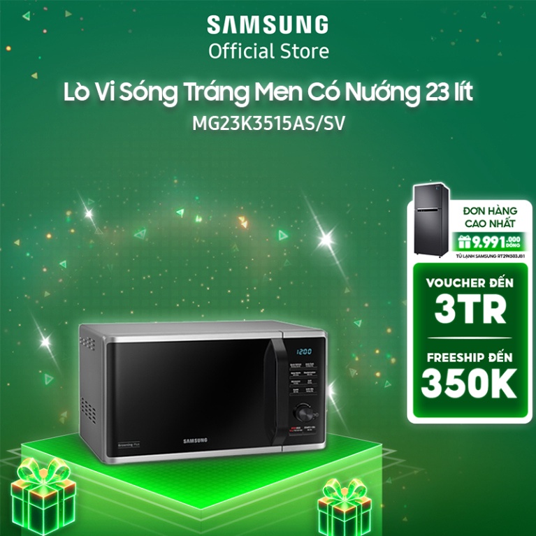 Lò vi sóng tráng men Dòng nướng Samsung 23 Lít (MG23K3515AS) )