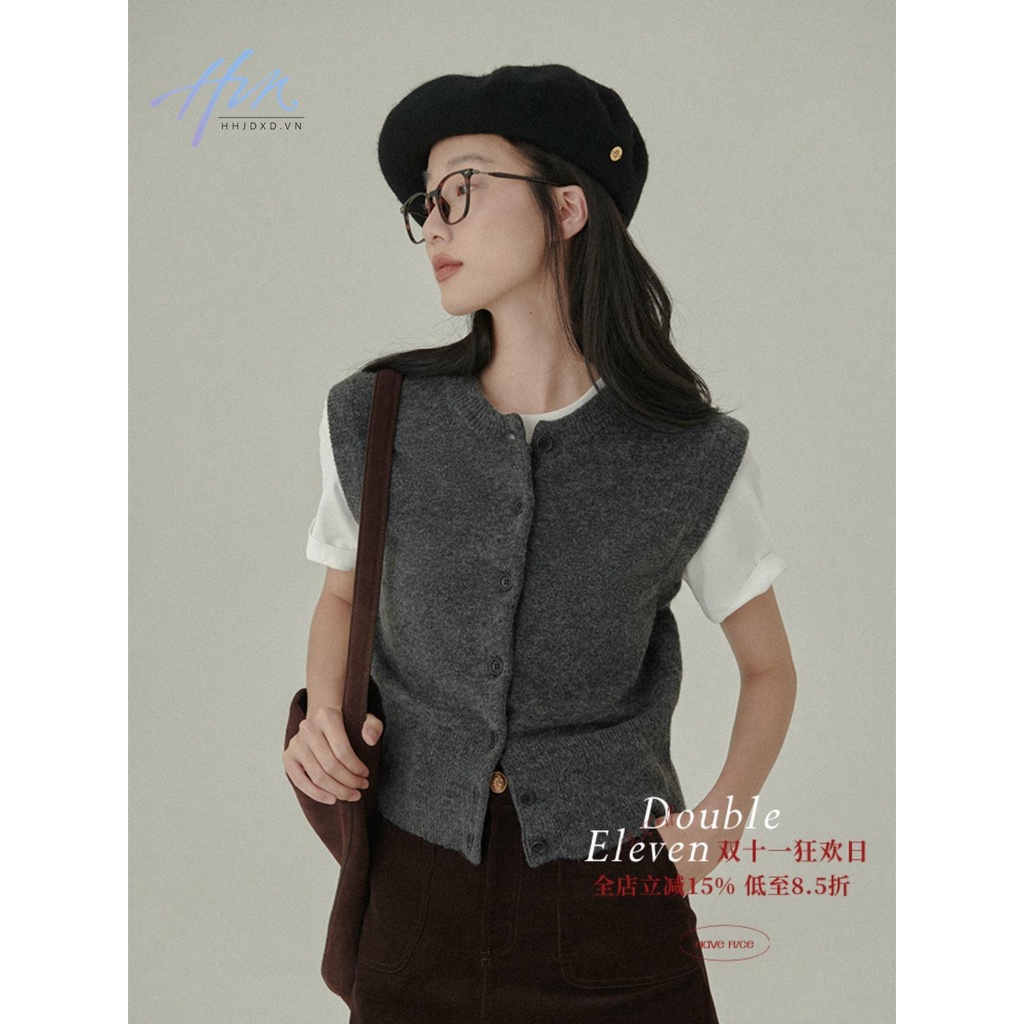 Áo Khoác cardigan Không Tay Dáng Ôm Thời Trang Mùa Thu