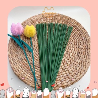 10 Que kẽm dài 40cm làm cành hoa len handmade