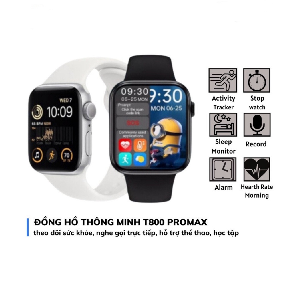 Đồng Hồ Thông Minh T800 Promax Chống Nước Nghe Gọi Kết Nối Điện Thoại Nhận Thông Báo new