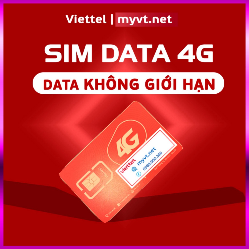 [1 năm] Sim mạng Viettel 4G, không giới hạn băng thông