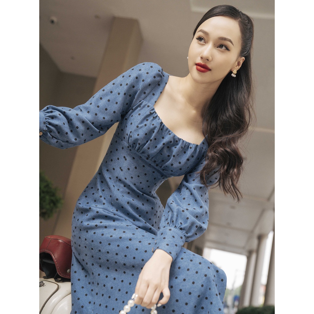 Váy nhún ngực xẻ đùi 3VA1404XT Lep'