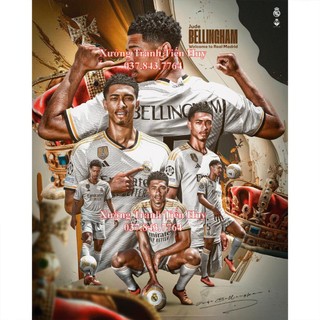 +50 Ảnh Poster Cầu Thủ Bóng Đá - Tranh decal dán tường cầu thủ Real Madrid: Jude Bellingham Mới Nhất