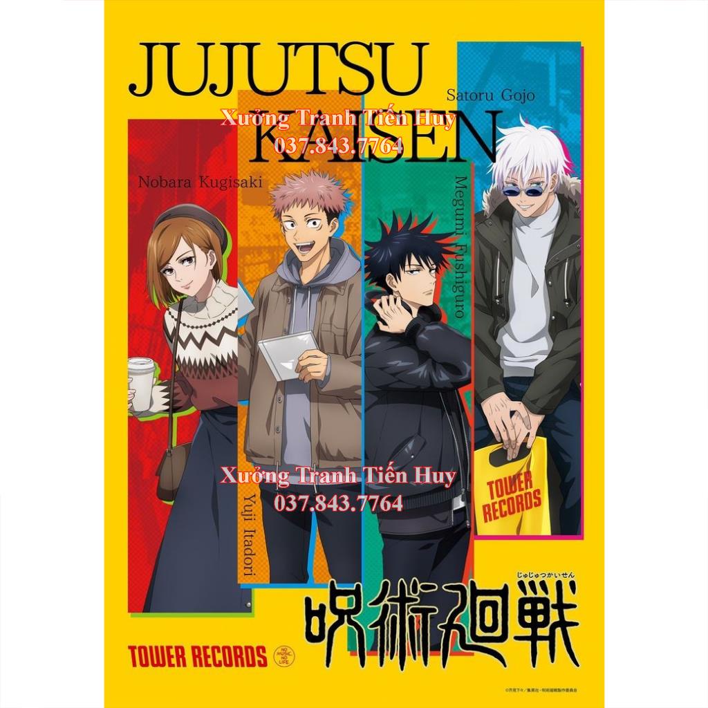 Tranh Dán Tường Anime Jujutsu Kaisen - Poster nhân vật hoạt hình Chú Thuật Hồi Chiến Mới Nhất - Có Sẵn Keo Dán