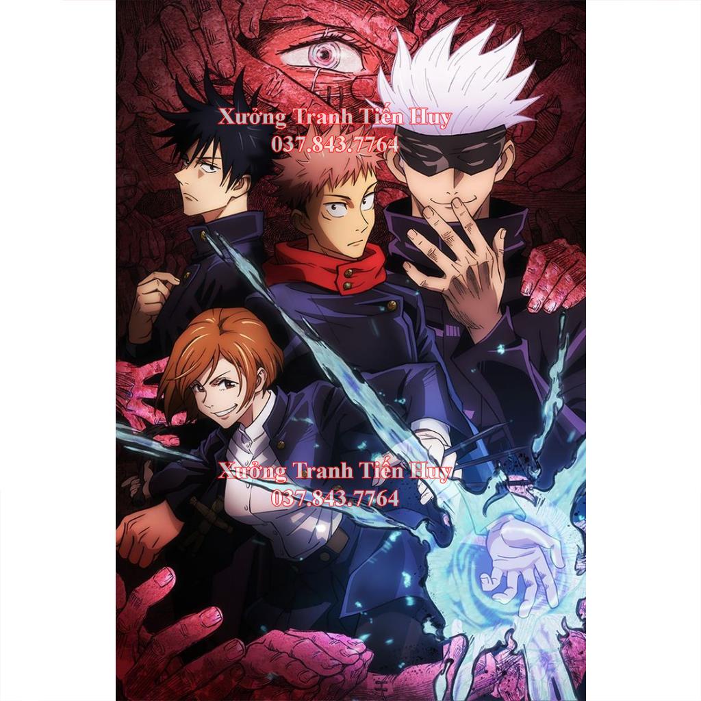Tranh Dán Tường Anime Jujutsu Kaisen - Poster nhân vật hoạt hình Chú Thuật Hồi Chiến Mới Nhất - Có Sẵn Keo Dán