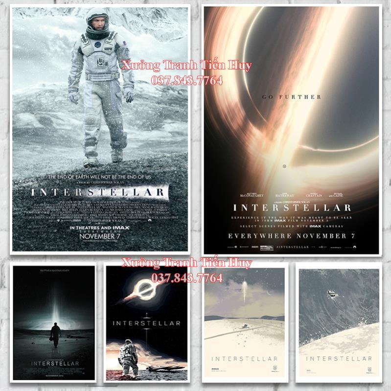 Poster Giấy Kraft Treo Tường Trang Trí In Hình Phim Interstellar Cổ Điển - Tranh Phim Interstellar Có Sẵn Keo Dán