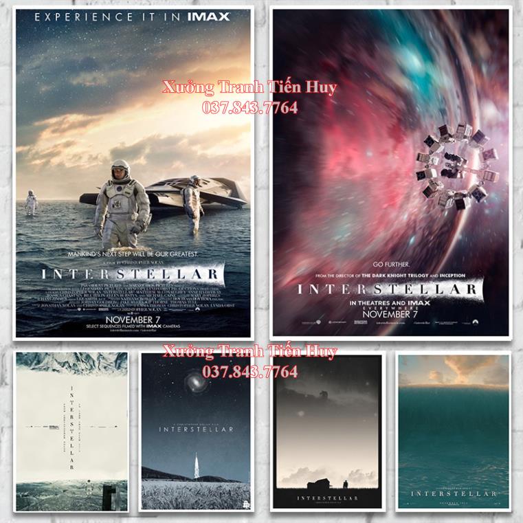 Poster Giấy Kraft Treo Tường Trang Trí In Hình Phim Interstellar Cổ Điển - Tranh Phim Interstellar Có Sẵn Keo Dán
