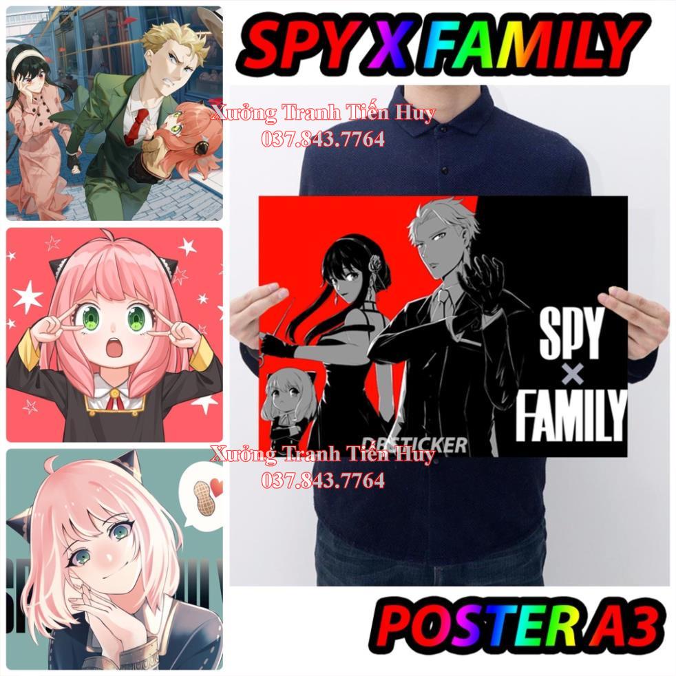 Poster trang trí, tranh dán tường anime Spy x Family decor góc làm việc, học tập - Có Sẵn Keo Dán