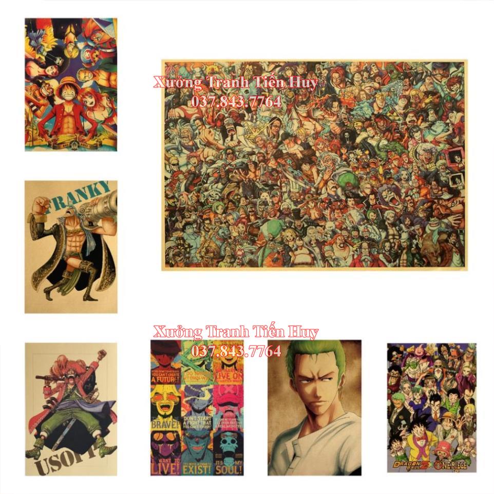 Bộ 50 Tấm poster Phim Hoạt Hình One Piece 30 * 45cm - Tranh Dán Tường Trang Trí Nhà Có Sẵn Keo