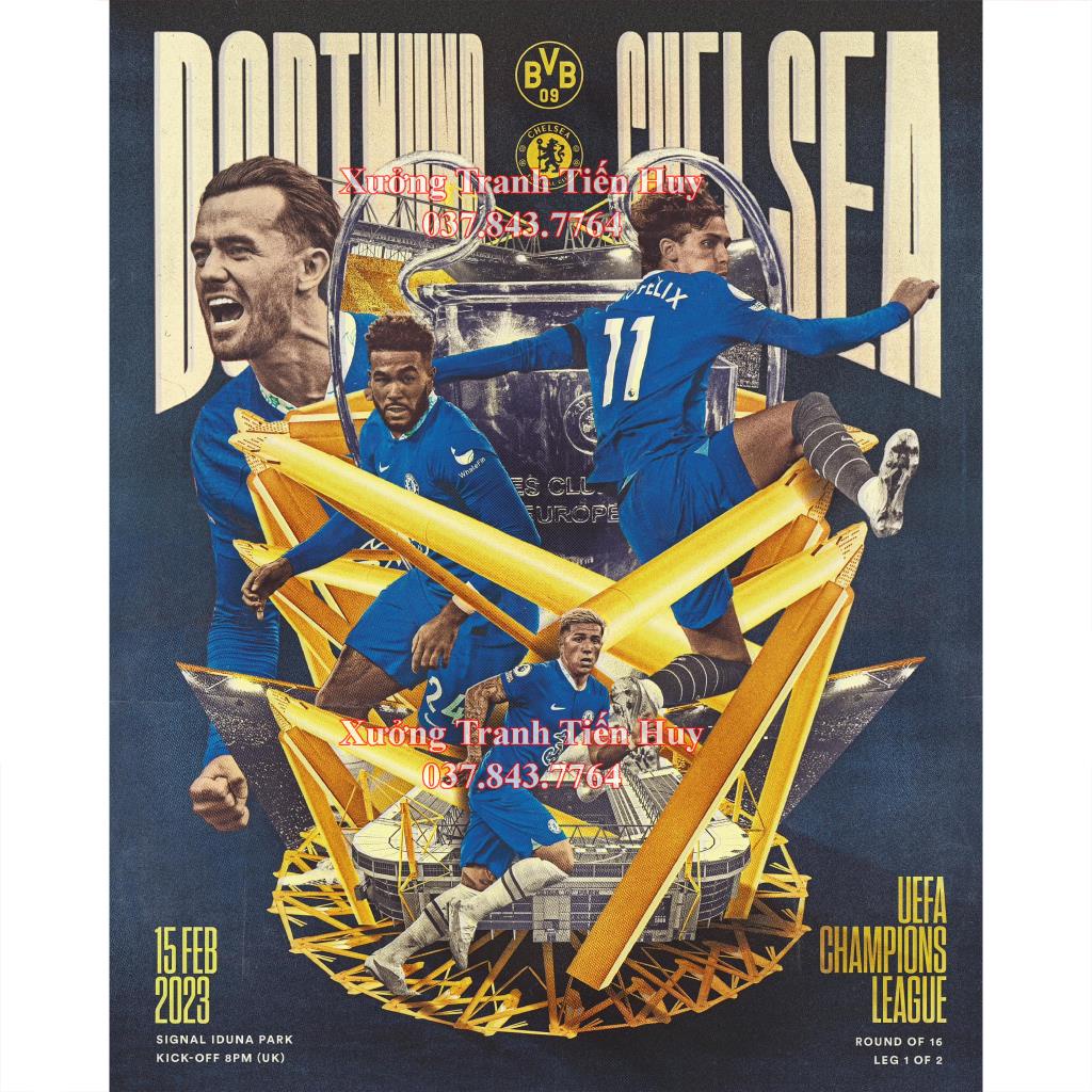Poster Chelsea Dán Tường Cực Đẹp, Poster Bóng Đá Chelsea, Có Sẵn Keo Dán - Mới Nhất