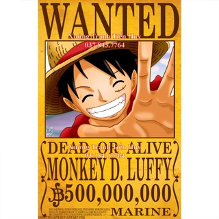 Poster lệnh truy nã One Piece Băng Hải Tặc Mũ Rơm - Poster dán tường Anime Vua Hải Tặc - Bản Đặc Biệt