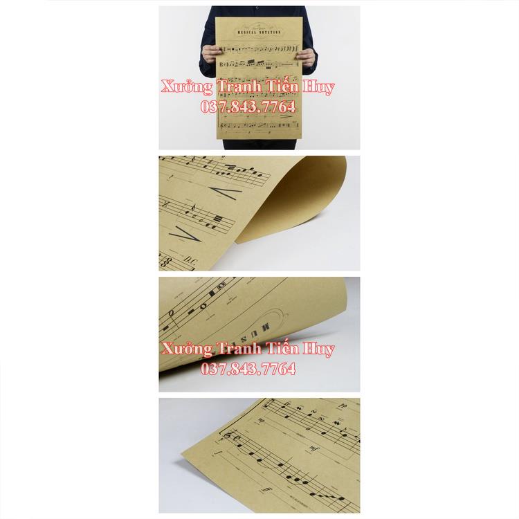 Poster Dán Tường Tấm poster hình bản nhạc / phim điện ảnh / phong cảnh / thú cưng khổ 20x30cm dùng trang trí nội thất