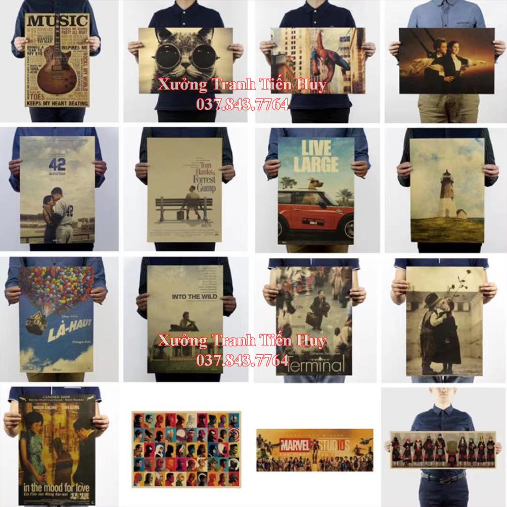 Poster Dán Tường Tấm poster hình bản nhạc / phim điện ảnh / phong cảnh / thú cưng khổ 20x30cm dùng trang trí nội thất