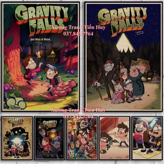 Poster Hoạt Hình Gravity Falls phong cách Retro cổ điển - Áp phích điện ảnh thị trấn Gravity Falls