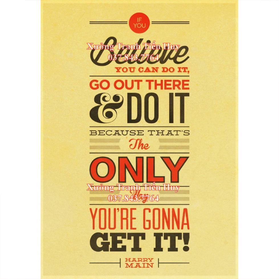 Poster Treo Tường In Hình Câu Nói Truyền Cảm Hứng Phong Cách vintage MS 230