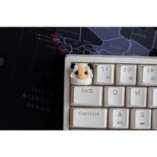 Keycap resin bé cừu clone tone trắng trang trí bàn phím cơ gaming