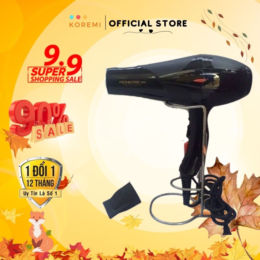 Máy Sấy Tóc Công Suất Thực KOREMI 1800W NA-6688, AONIKASI-8868 2300W, Chuyên Nghiệp Cho Salon, BH 1 Đổi 1 trong 12 Tháng