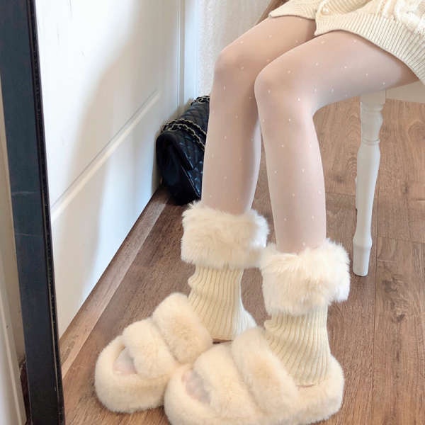 Vớ Lông Cừu Kẻ Sọc Kiểu lolita Thời Trang Thu Đông Cá Tính