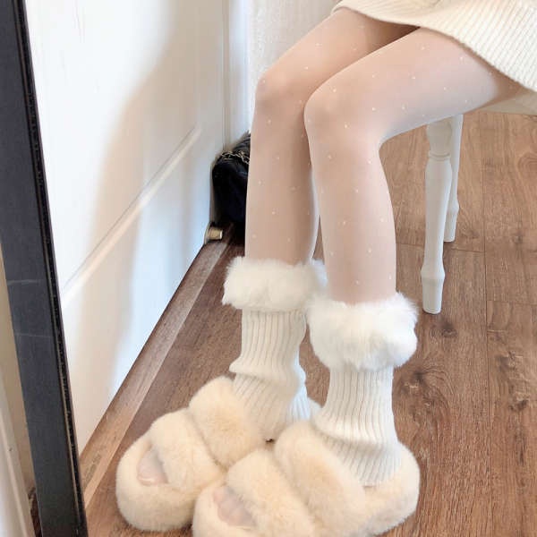 Vớ Lông Cừu Kẻ Sọc Kiểu lolita Thời Trang Thu Đông Cá Tính