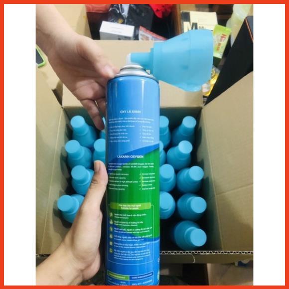 Bình Oxy Lá Xanh Cầm Tay, bình oxi Mini Bảo Vệ Hỗ Trợ Hô Hấp, hàng có tem kiểm định 99.9% oxi tinh khiết TBYT