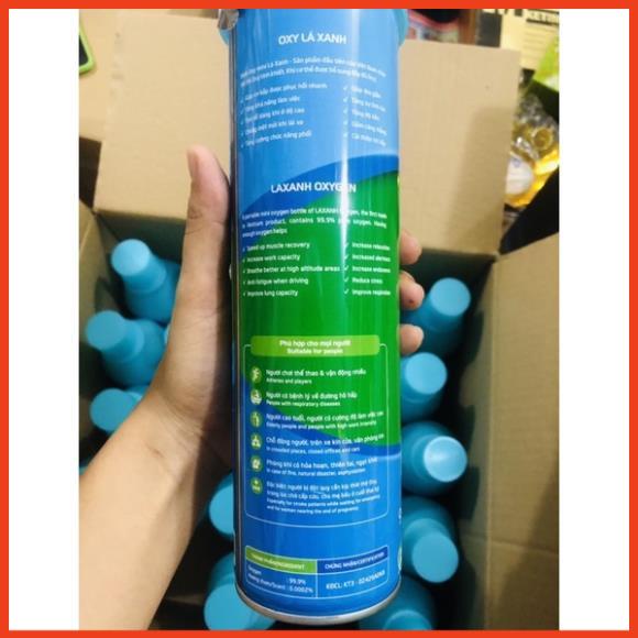 Bình Oxy Lá Xanh Cầm Tay, bình oxi Mini Bảo Vệ Hỗ Trợ Hô Hấp, hàng có tem kiểm định 99.9% oxi tinh khiết TBYT