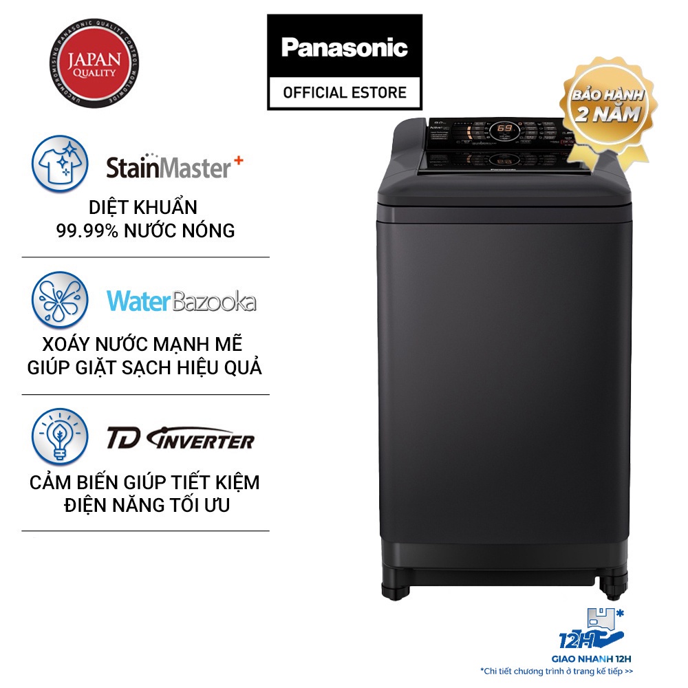 [TRẢ GÓP 0%]Máy Giặt Panasonic 9.5 Kg NA-FD95V1BRV - Công Suất Xoáy Giặt Nhanh