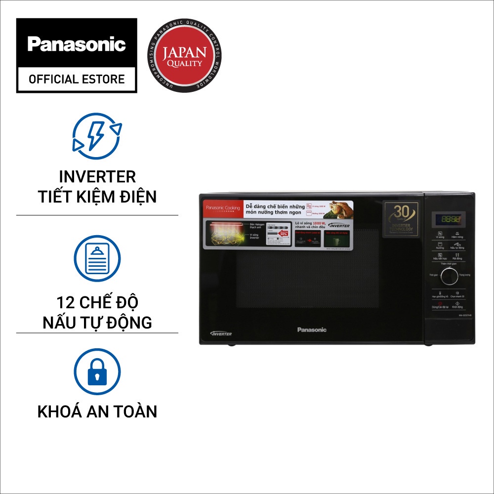 Lò Vi Sóng Inverter Tích Hợp Nướng Panasonic NN-GD37HBYUE Công Suất 1000W (23L)