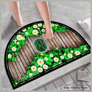Thảm chùi chân bali bán nguyệt 50x70 ,thảm chùi chân bán nguyệt đa chức năng ,thảm lau chân,thảm lót cửa chùi chân hình