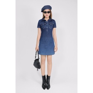 Đầm Denim Nữ Dáng Suông Tay Ngắn.Women's Denim Dress with Short Sleeves - 123WD2125F1970