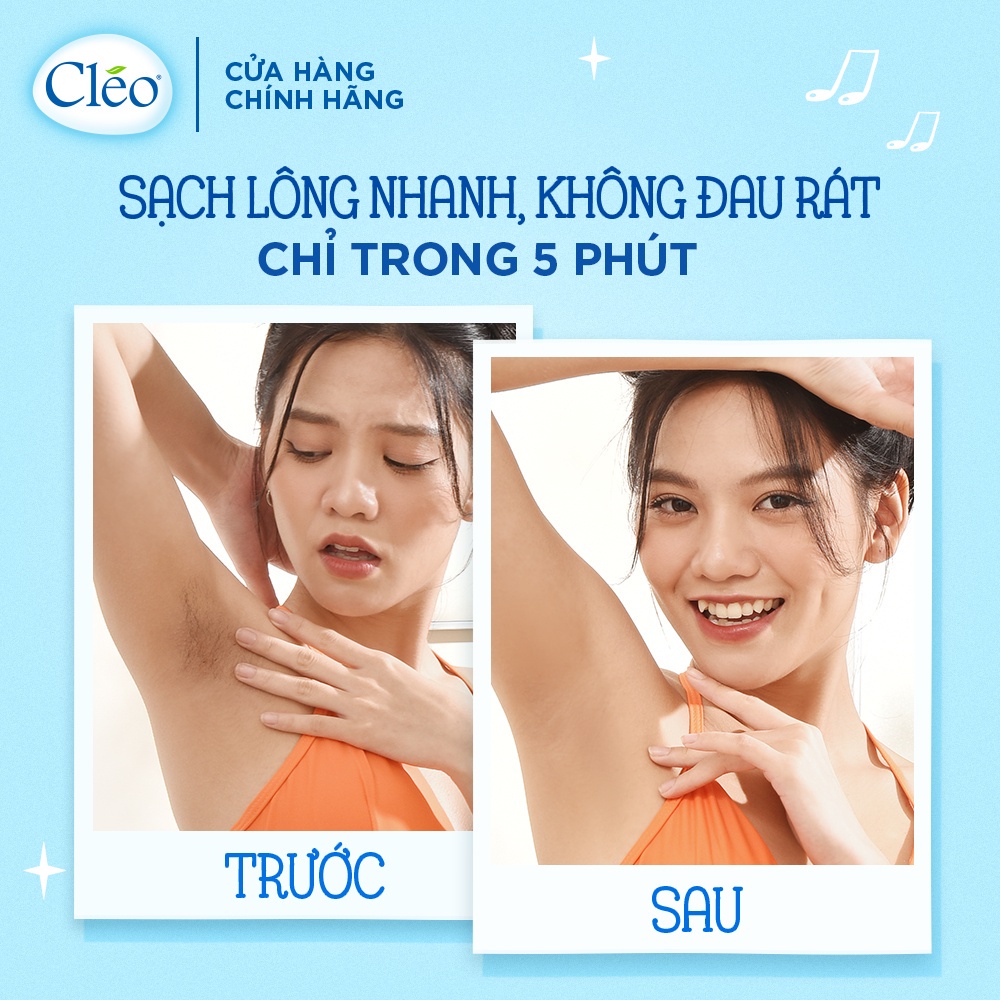 Kem Bơ Tẩy Lông Cléo 50g Công Thức Đột Phá Không Mùi Khó Chịu cho Mọi Loại Da kể cả Da Nhạy Cảm