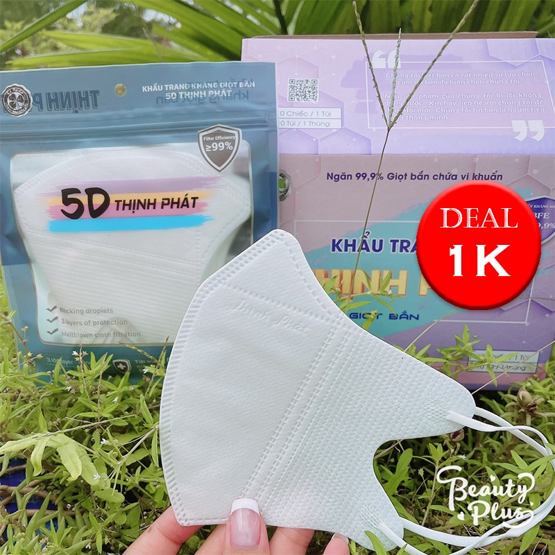 [ DEAL 1K ] Thùng 100 Chiếc Khẩu Trang 5D Thịnh Phát 3 Lớp Kháng Khuẩn Chống Nắng Chống UV