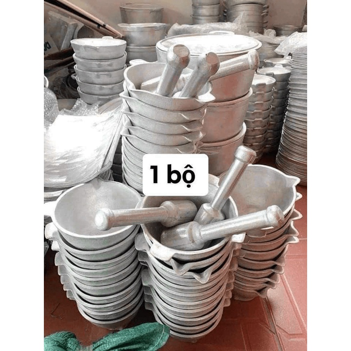 Bộ Cối Chày Gang Tiện Lợi - Bộ chày cối gang lớn đúc nguyên khối