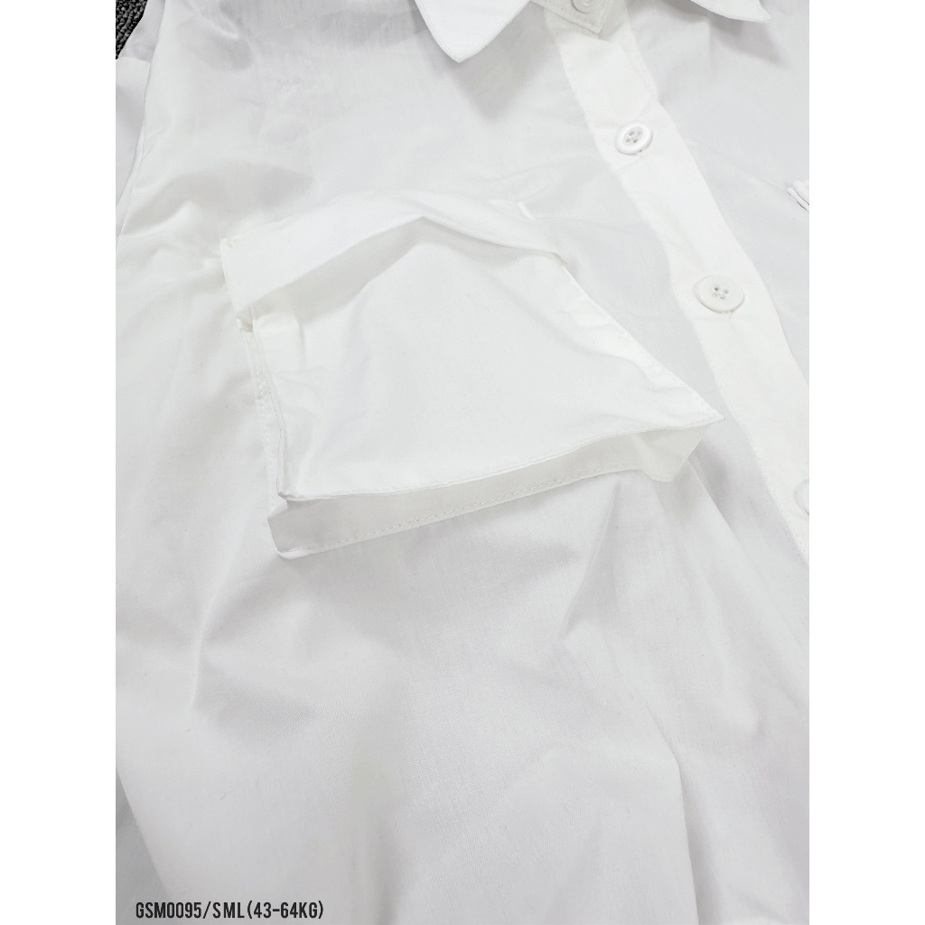 Áo sơ mi croptop ANZI dây rút túi hộp dài tay GSM0095