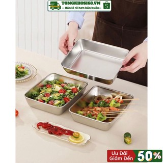 Hộp đựng thực phẩm tủ lạnh, hộp đựng bảo quản thực phẩm kèm nắp nhựa, hộp đựng cơm inox 304 dùng được cho lò vi sóng