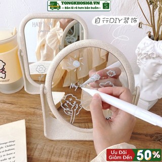 Gương để bàn lúa mạch Gương lúa mạch trang điểm cao cấp xoay 360 độ - KhoSỉ68.VN