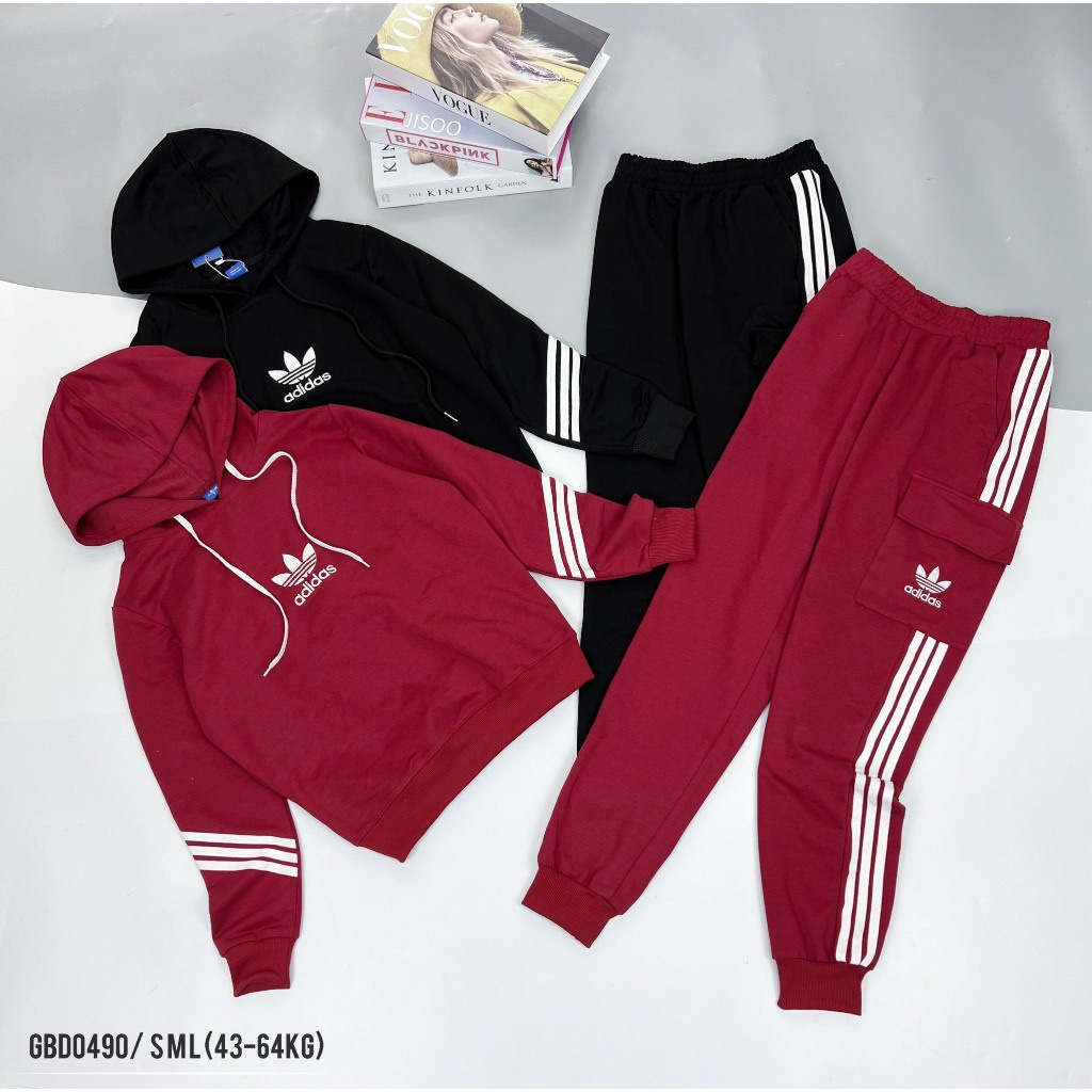 Đồ bộ nữ ANZI set nỉ das áo hoodie có mũ dài tay quần jogger GBD0490