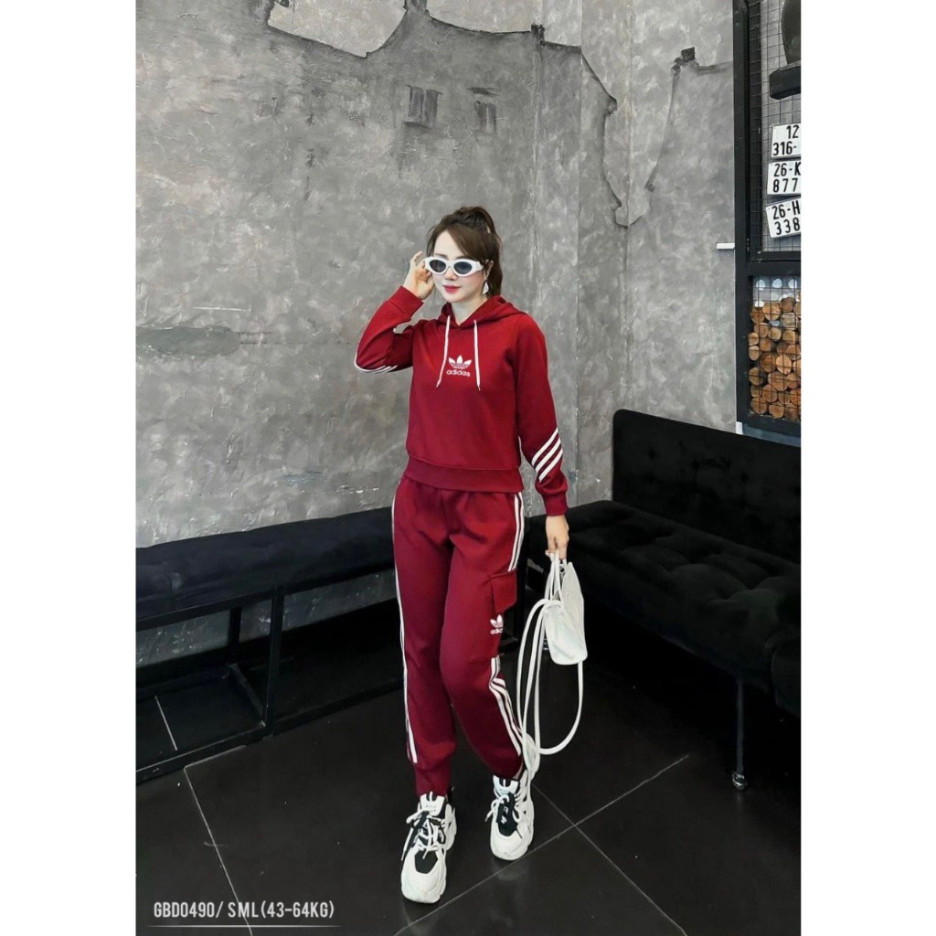 Đồ bộ nữ ANZI set nỉ das áo hoodie có mũ dài tay quần jogger GBD0490