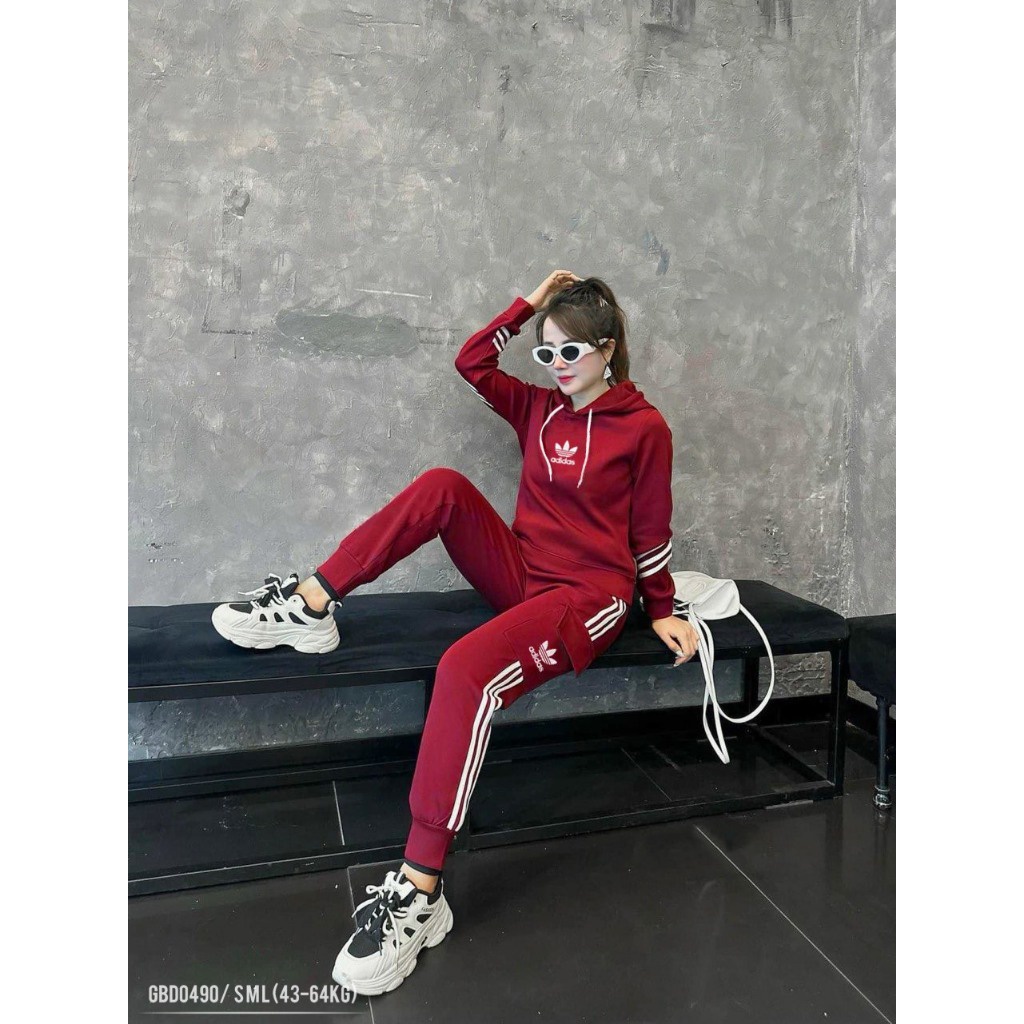 Đồ bộ nữ ANZI set nỉ das áo hoodie có mũ dài tay quần jogger GBD0490