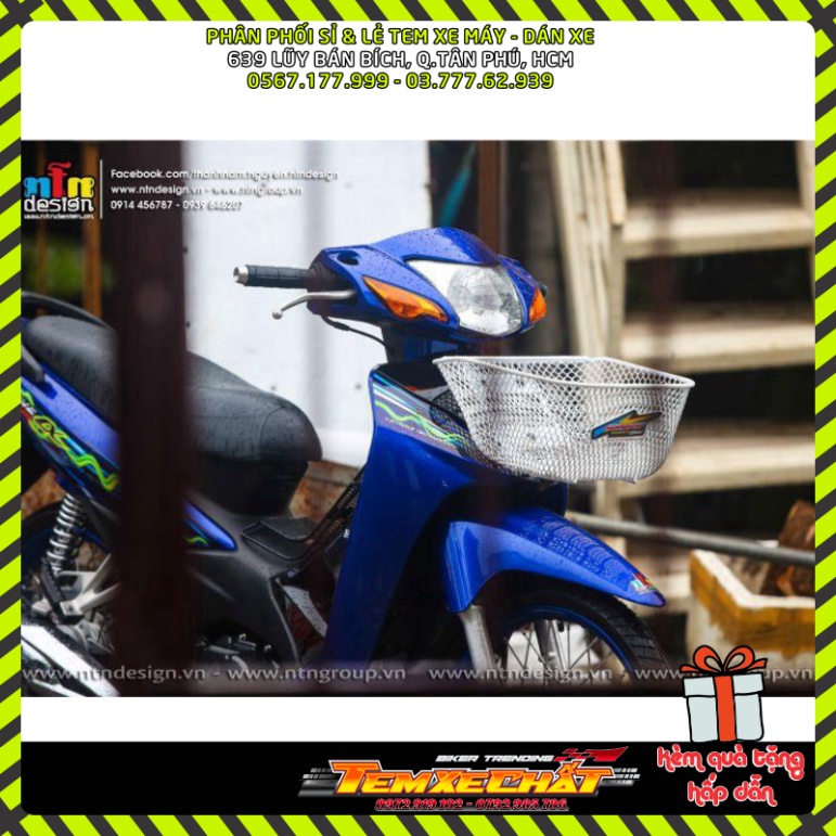 [Siêu Sale] TEM RỜI mẫu lửa xanh lá đen cho WAVE Alpha 110 xanh gp - tem nổi bật siêu hot 2023 [TXC]