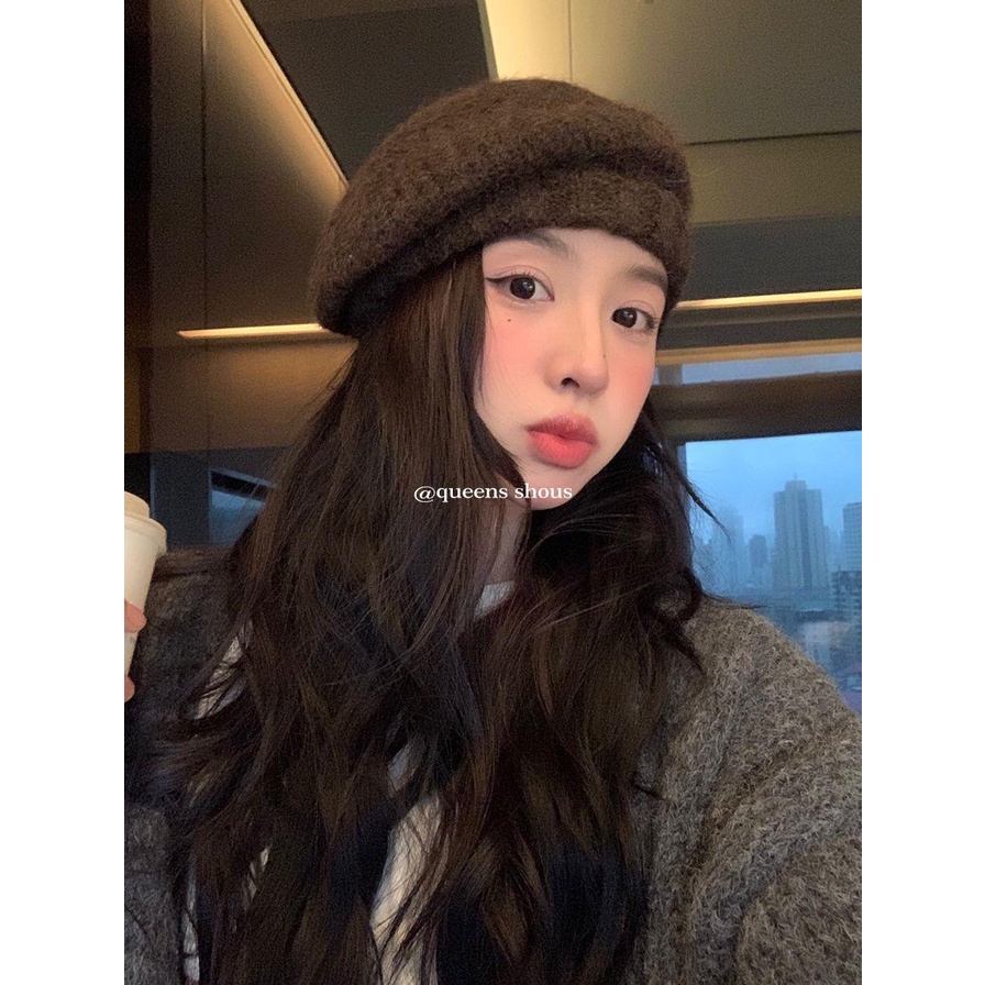 Mũ beret Len Dệt Kim Giữ Ấm Mùa Đông Thời Trang Dành Cho Nữ