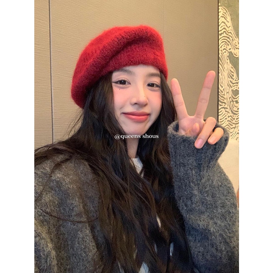 Mũ beret Len Dệt Kim Giữ Ấm Mùa Đông Thời Trang Dành Cho Nữ